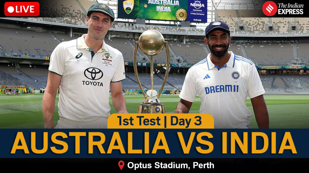 India vs Australia LIVE Cricket Score, 1 ° test giorno 3: Jaiswal guarda centinaia a Perth con Rahul per compagnia